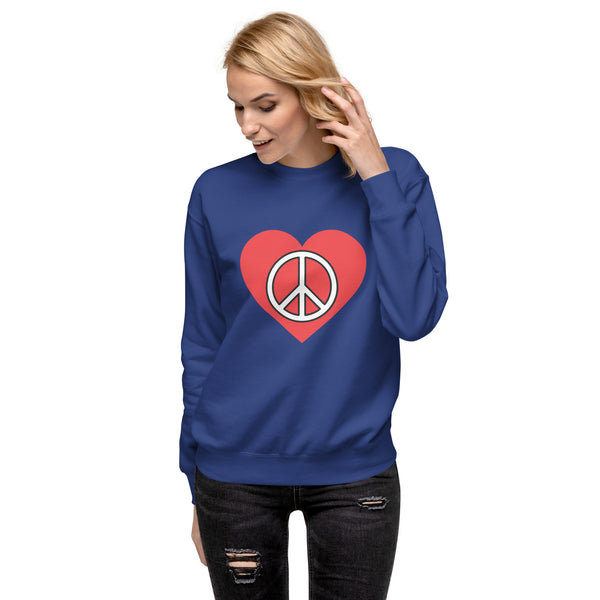 "Peace & Love" sweatshirt (black, white, blue)