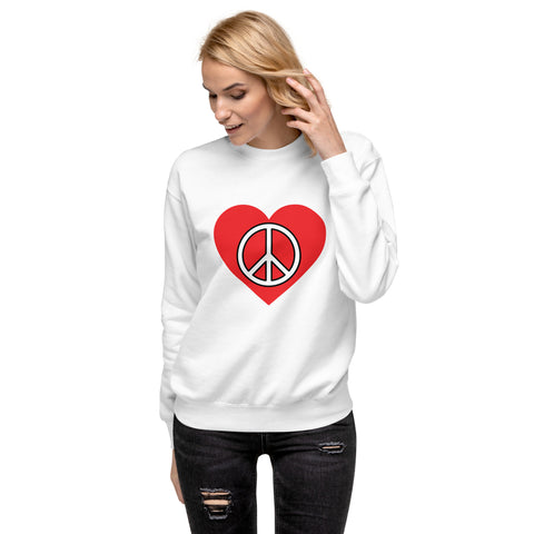"Peace & Love" sweatshirt (black, white, blue)